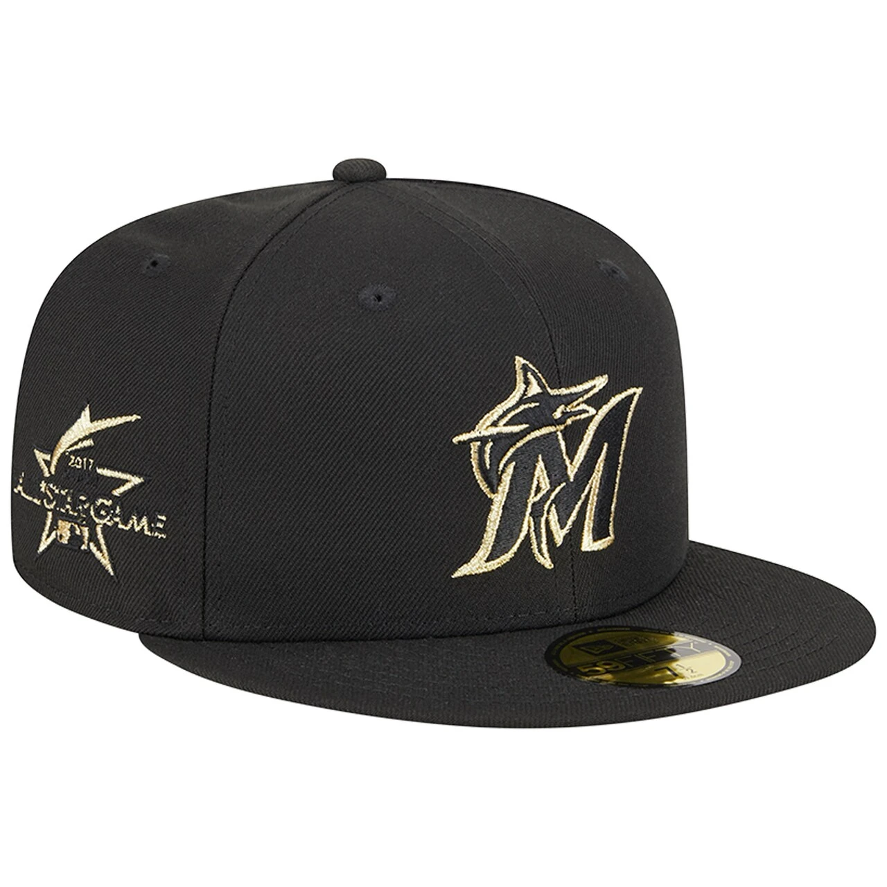 Men's Miami Marlins New Era Black 2023 59FIFTY Day Fitted Hat