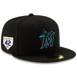 Men's Miami Marlins New Era Black 2023 Jackie Robinson Day 59FIFTY Fitted Hat