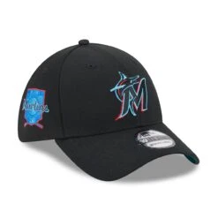 Men's Miami Marlins New Era Black 2023 MLB Father's Day 39THIRTY Flex Hat