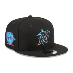 Men's Miami Marlins New Era Black 2023 MLB Father's Day 9FIFTY Snapback Hat