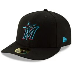 Men's Miami Marlins New Era Black Authentic Collection On-Field Low Profile 59FIFTY Fitted Hat