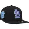 Men's St. Louis Cardinals New Era Black Busch Stadium 30th Anniversary Black Light 59FIFTY Fitted Hat