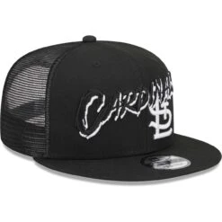 Men's St. Louis Cardinals New Era Black Street Trucker 9FIFTY Snapback Hat