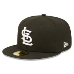Men's St. Louis Cardinals New Era Black Team Logo 59FIFTY Fitted Hat