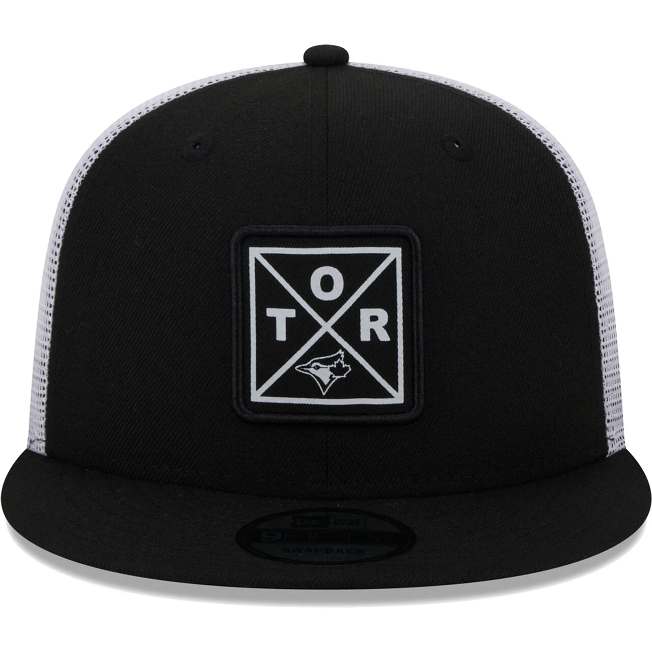 Men's Toronto Blue Jays New Era Black Vert Squared Trucker 9FIFTY Hat - Image 2