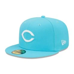 Men's Cincinnati Reds New Era Blue Vice Highlighter Logo 59FIFTY Fitted Hat