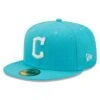 Men's Cleveland Guardians New Era Blue Vice Highlighter Logo 59FIFTY Fitted Hat