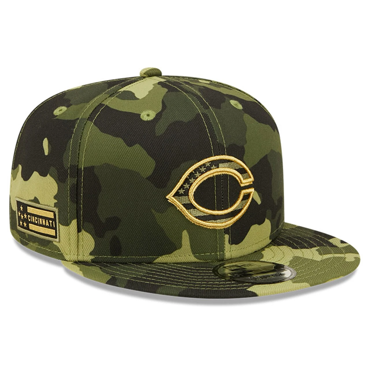 Men's Cincinnati Reds New Era Camo 2022 Armed Forces Day 9FIFTY Snapback Adjustable Hat