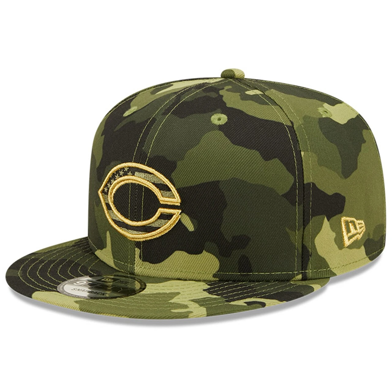 Men's Cincinnati Reds New Era Camo 2022 Armed Forces Day 9FIFTY Snapback Adjustable Hat - Image 3