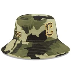 Men's Cleveland Guardians New Era Camo 2022 Armed Forces Day Bucket Hat