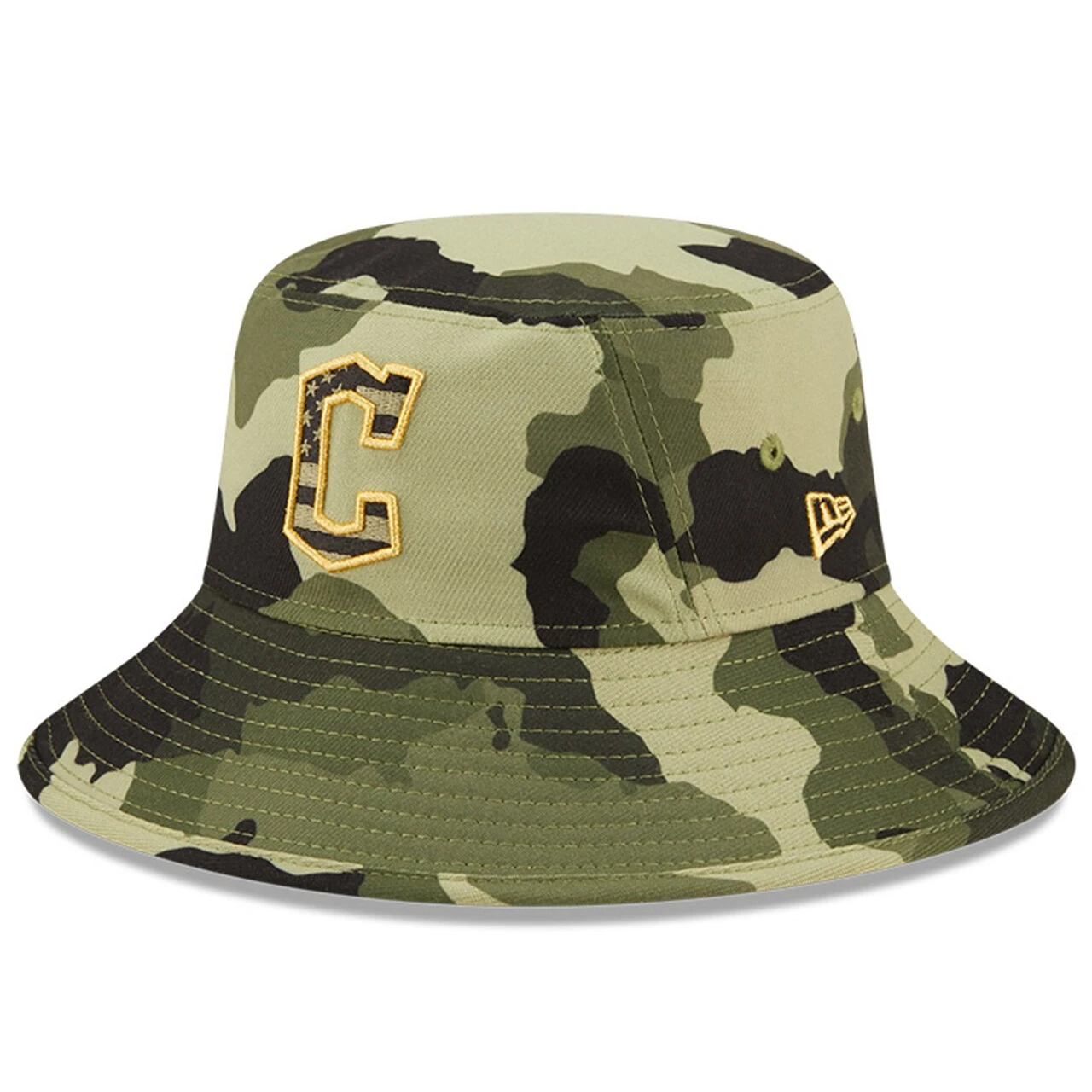 Men's Cleveland Guardians New Era Camo 2022 Armed Forces Day Bucket Hat - Image 3