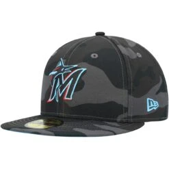 Men's Miami Marlins New Era Camo Dark 59FIFTY Fitted Hat