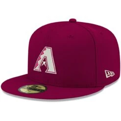 Men's Arizona Diamondbacks New Era Cardinal White Logo 59FIFTY Fitted Hat