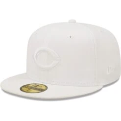 Men's Cincinnati Reds New Era White On White 59FIFTY Fitted Hat