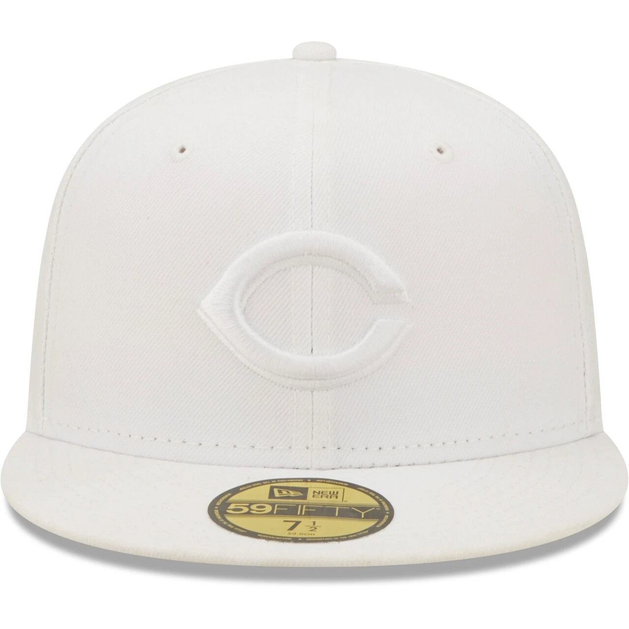 Men's Cincinnati Reds New Era White On White 59FIFTY Fitted Hat - Image 2