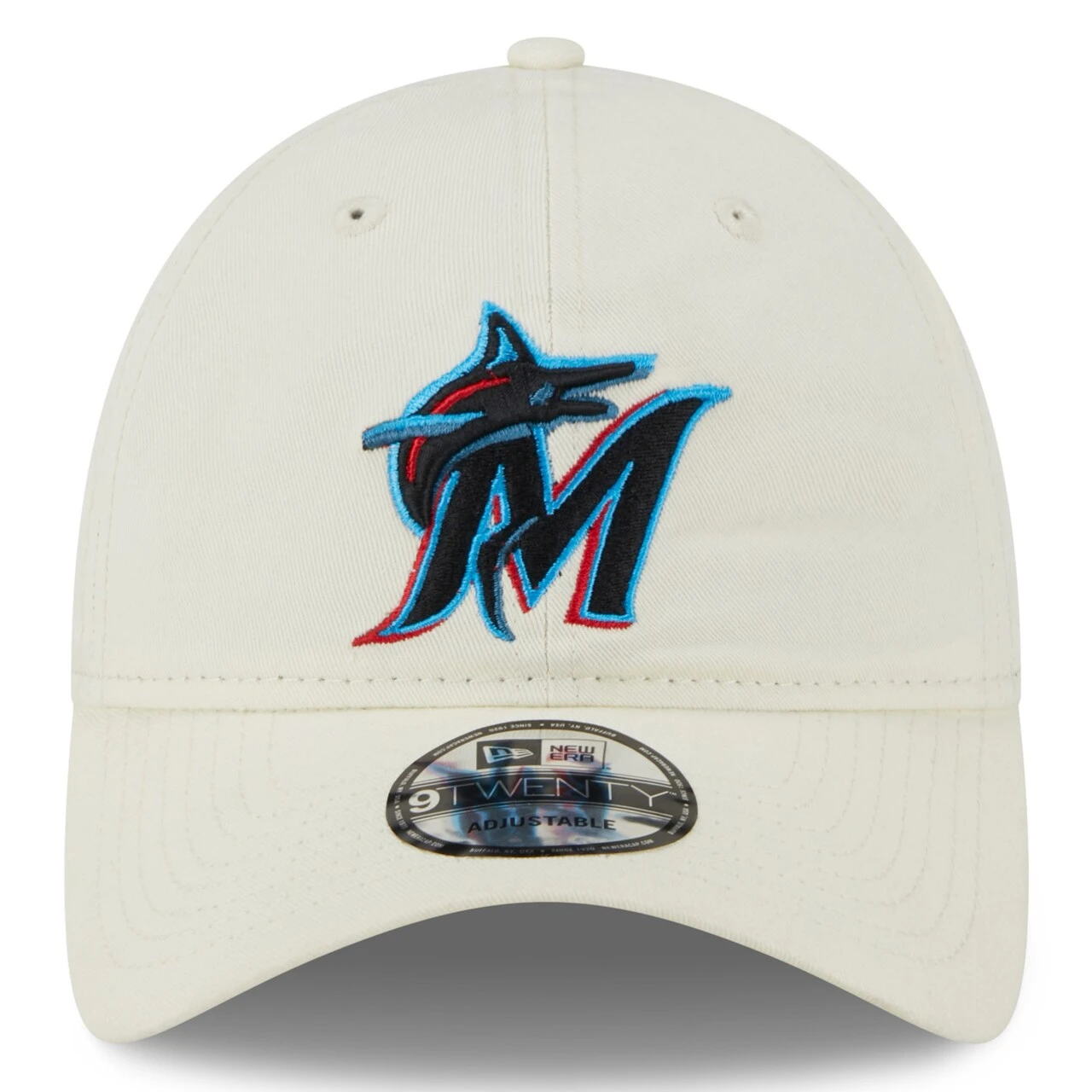 Men's Miami Marlins New Era Cream Chrome Core Classic 9TWENTY Adjustable Hat - Image 2