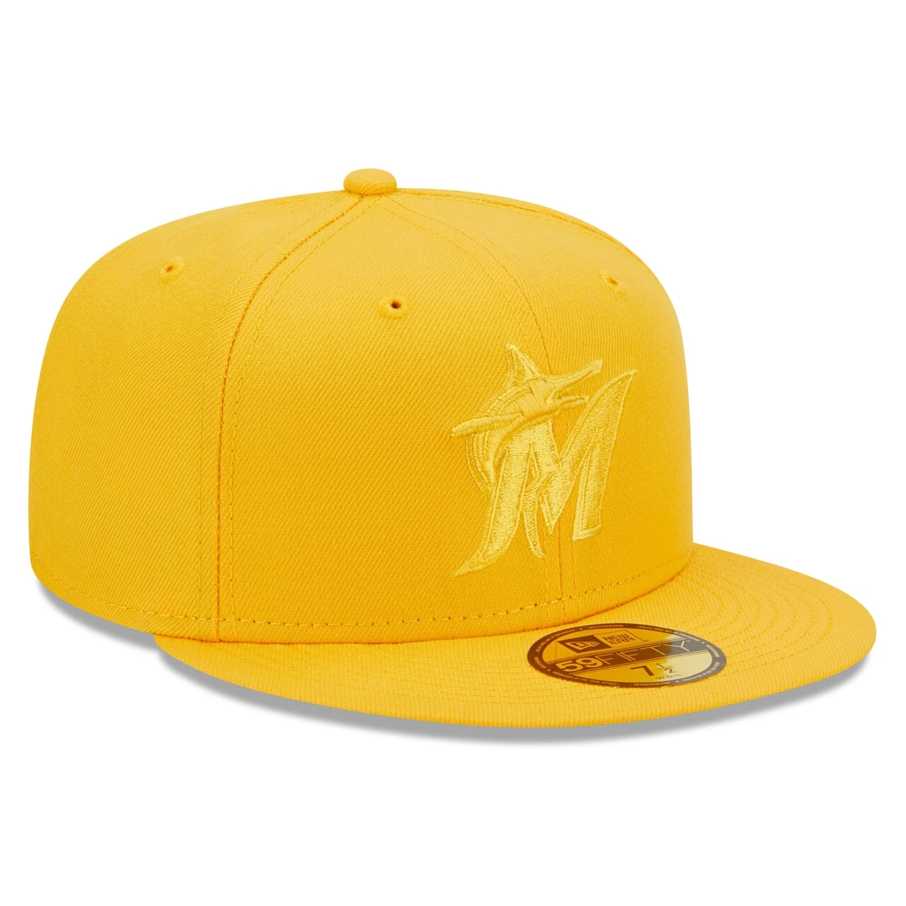 Men's Miami Marlins New Era Gold Tonal 59FIFTY Fitted Hat - Image 3