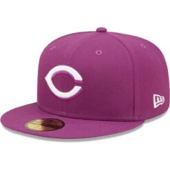 Men's Cincinnati Reds New Era Grape Logo 59FIFTY Fitted Hat
