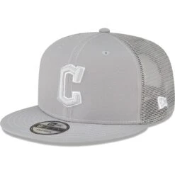 Men's Cleveland Guardians New Era Gray 2023 On-Field Batting Practice 9FIFTY Snapback Hat