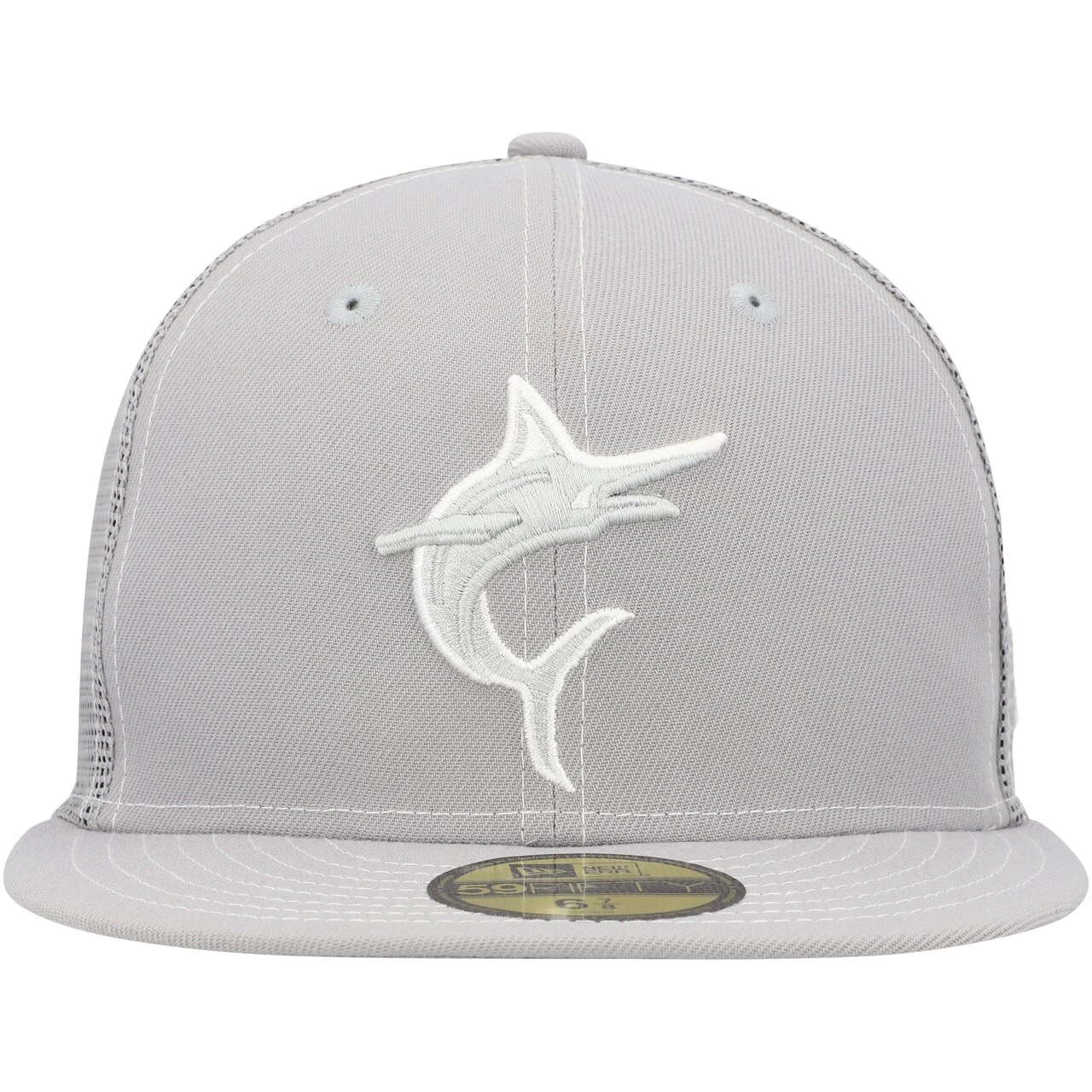 Men's Miami Marlins New Era Gray 2023 On-Field Batting Practice 59FIFTY Fitted Hat - Image 2