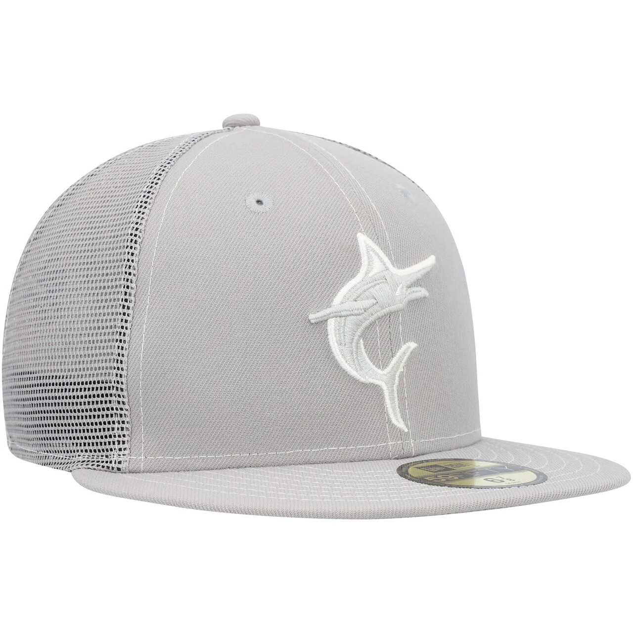 Men's Miami Marlins New Era Gray 2023 On-Field Batting Practice 59FIFTY Fitted Hat - Image 3