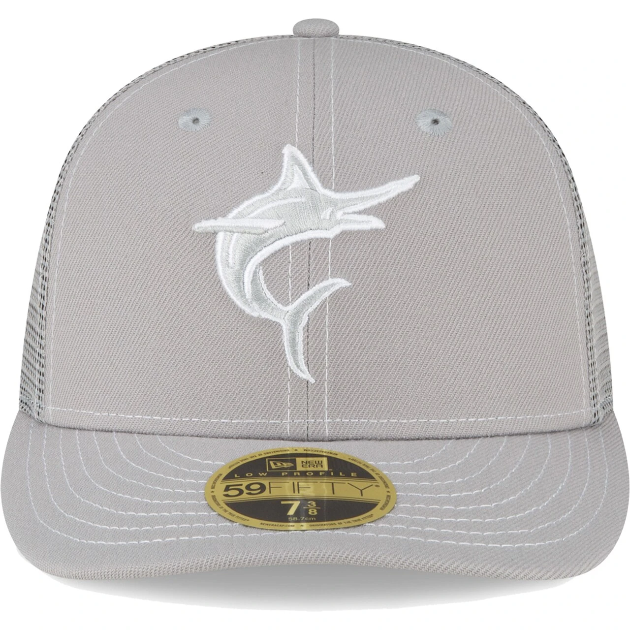 Men's Miami Marlins New Era Gray 2023 On-Field Batting Practice Low Profile 59FIFTY Fitted Hat - Image 2