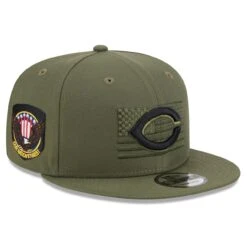 Men's Cincinnati Reds New Era Green 2023 Armed Forces Day 9FIFTY Snapback Adjustable Hat