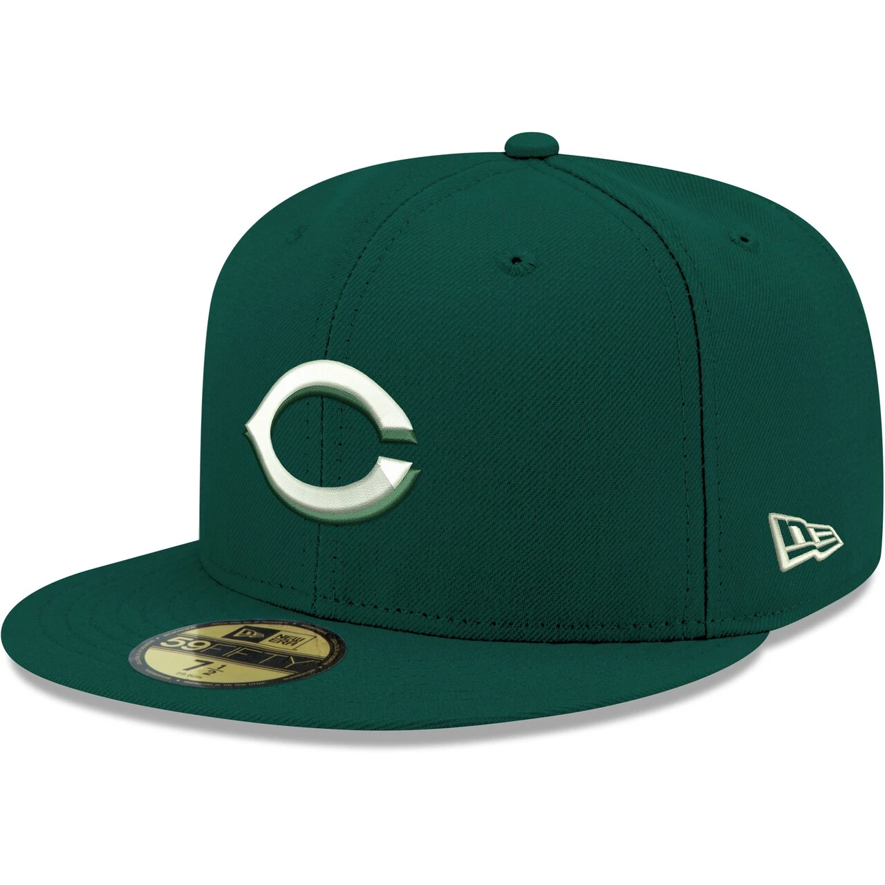 Men's Cincinnati Reds New Era Green White Logo 59FIFTY Fitted Hat