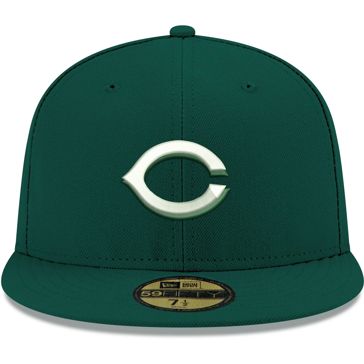 Men's Cincinnati Reds New Era Green White Logo 59FIFTY Fitted Hat - Image 2