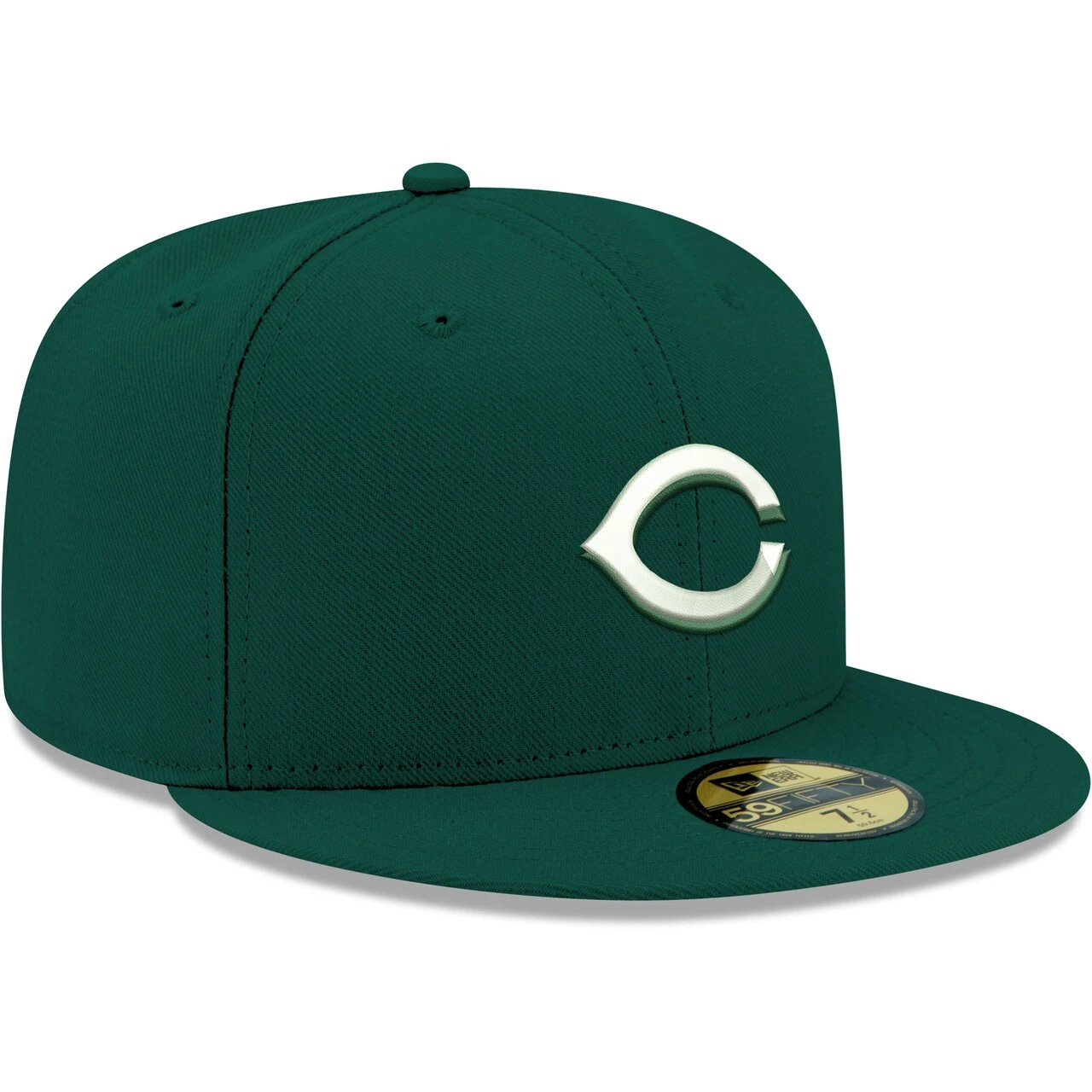 Men's Cincinnati Reds New Era Green White Logo 59FIFTY Fitted Hat - Image 3