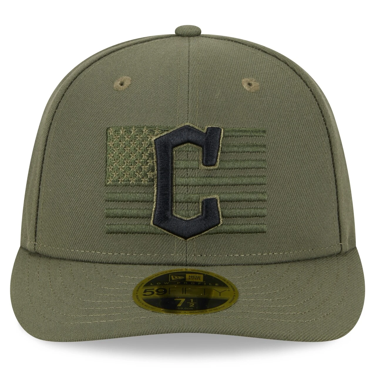 Men's Cleveland Guardians New Era Green 2023 Armed Forces Day Low Profile 59FIFTY Fitted Hat - Image 2