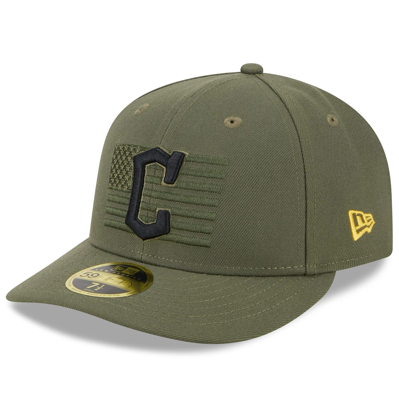 Men's Cleveland Guardians New Era Green 2023 Armed Forces Day Low Profile 59FIFTY Fitted Hat - Image 3
