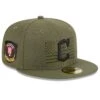 Men's Cleveland Guardians New Era Green 2023 Armed Forces Day On-Field 59FIFTY Fitted Hat