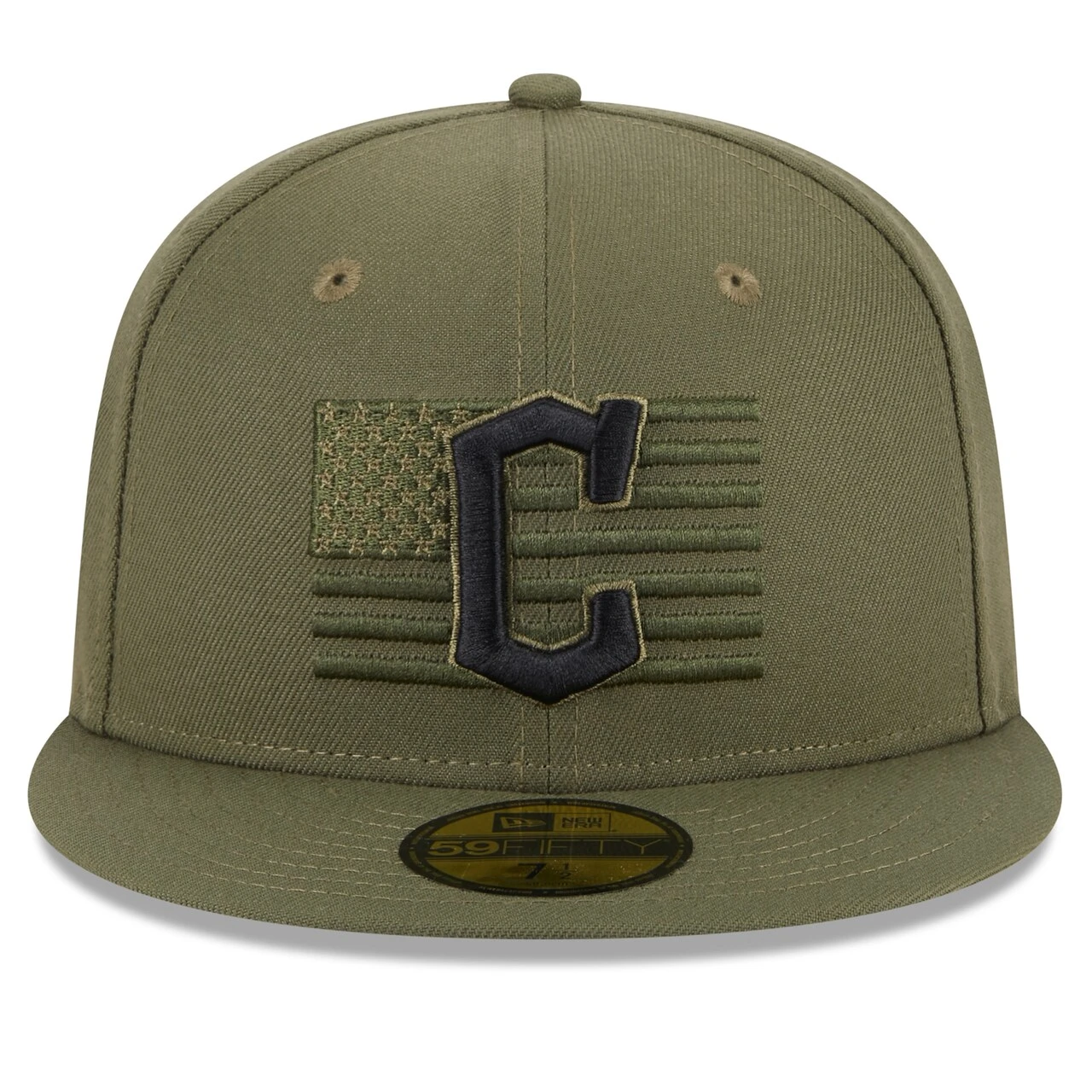Men's Cleveland Guardians New Era Green 2023 Armed Forces Day On-Field 59FIFTY Fitted Hat - Image 2