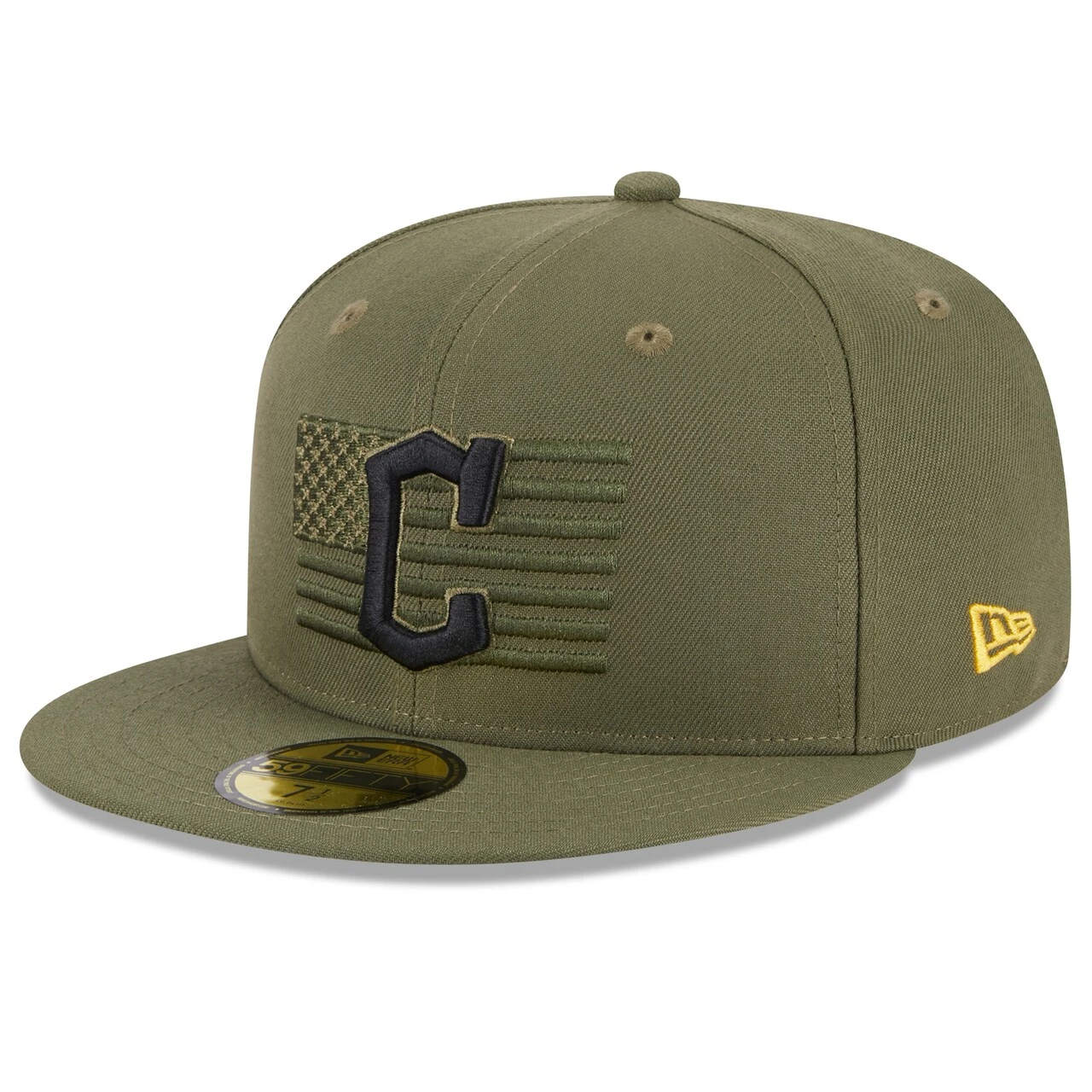 Men's Cleveland Guardians New Era Green 2023 Armed Forces Day On-Field 59FIFTY Fitted Hat - Image 3