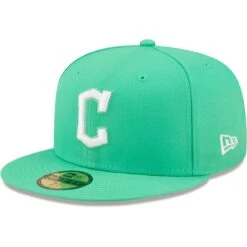 Men's Cleveland Guardians New Era Green Logo 59FIFTY Fitted Hat