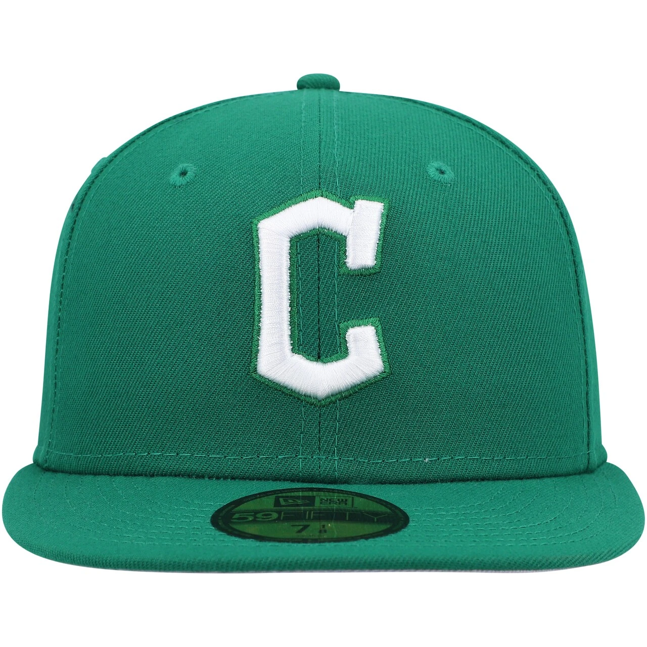Men's Cleveland Guardians New Era Green White Logo 59FIFTY Fitted Hat - Image 2