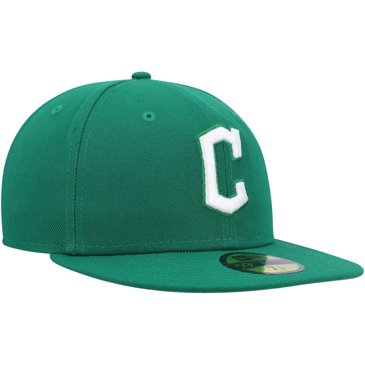 Men's Cleveland Guardians New Era Green White Logo 59FIFTY Fitted Hat - Image 3