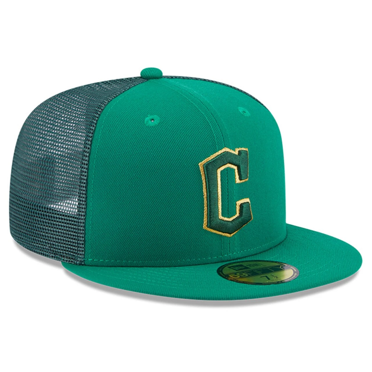 Men's Cleveland Guardians New Era Kelly Green 2023 St. Patrick's Day 59FIFTY Fitted Hat - Image 3