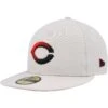 Men's Cincinnati Reds New Era Khaki Stone Dim Undervisor 59FIFTY Fitted Hat