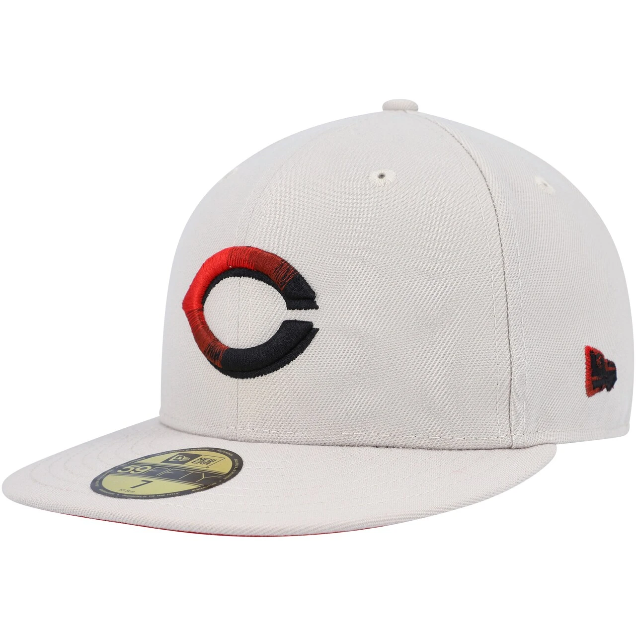 Men's Cincinnati Reds New Era Khaki Stone Dim Undervisor 59FIFTY Fitted Hat