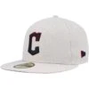 Men's Cleveland Guardians New Era Khaki Stone Dim Undervisor 59FIFTY Fitted Hat