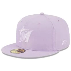 Men's Miami Marlins New Era Lavender 2023 Spring Color Basic 59FIFTY Fitted Hat