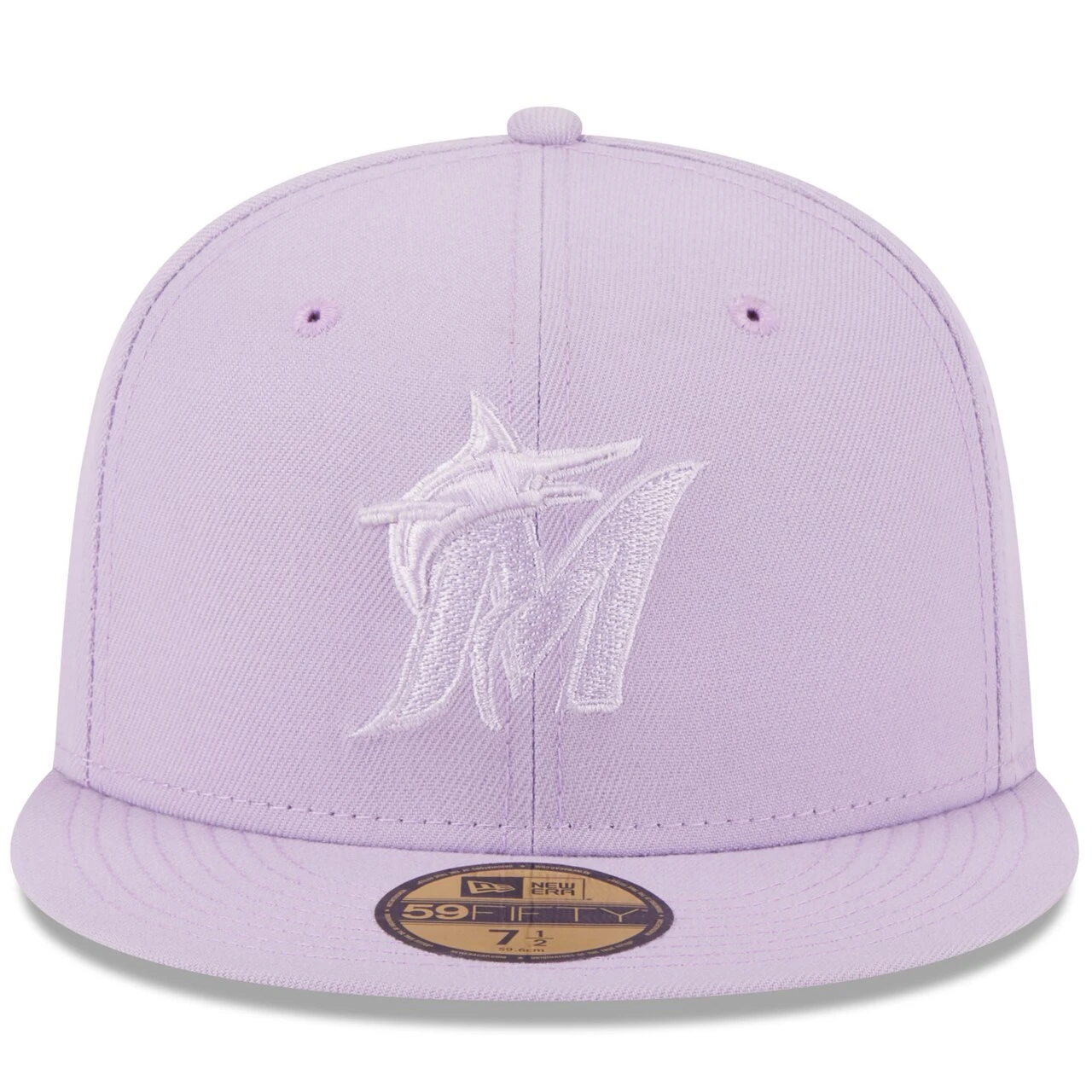 Men's Miami Marlins New Era Lavender 2023 Spring Color Basic 59FIFTY Fitted Hat - Image 2
