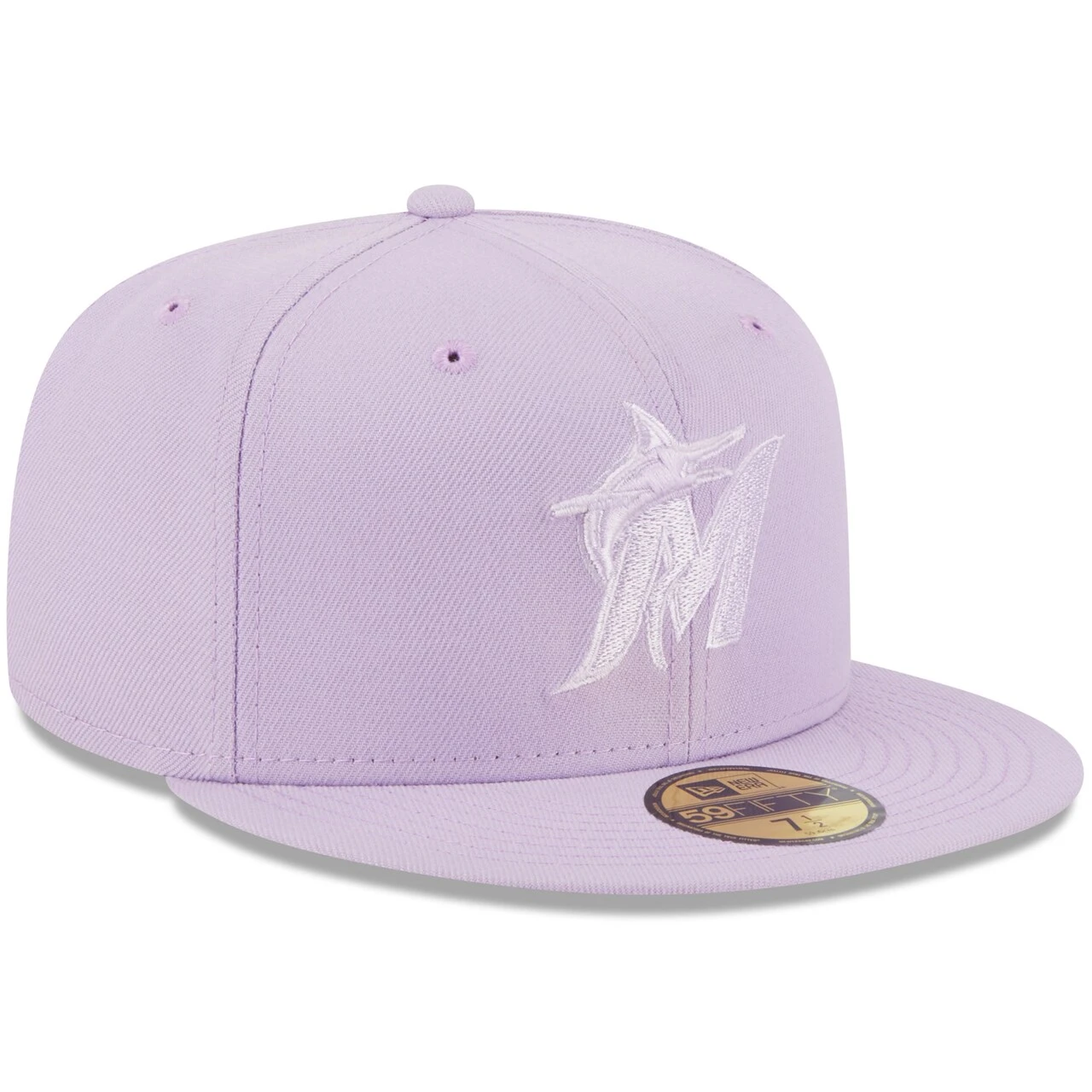 Men's Miami Marlins New Era Lavender 2023 Spring Color Basic 59FIFTY Fitted Hat - Image 3
