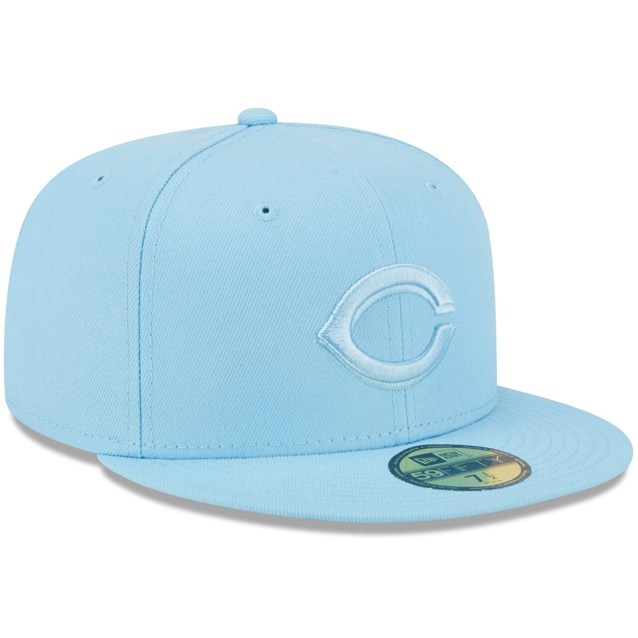 Men's Cincinnati Reds New Era Light Blue 2023 Spring Color Basic 59FIFTY Fitted Hat - Image 3