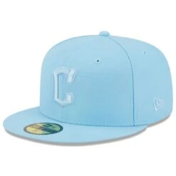 Men's Cleveland Guardians New Era Light Blue 2023 Spring Color Basic 59FIFTY Fitted Hat