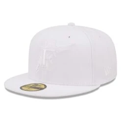 Men's Miami Marlins New Era White On White 59FIFTY Fitted Hat