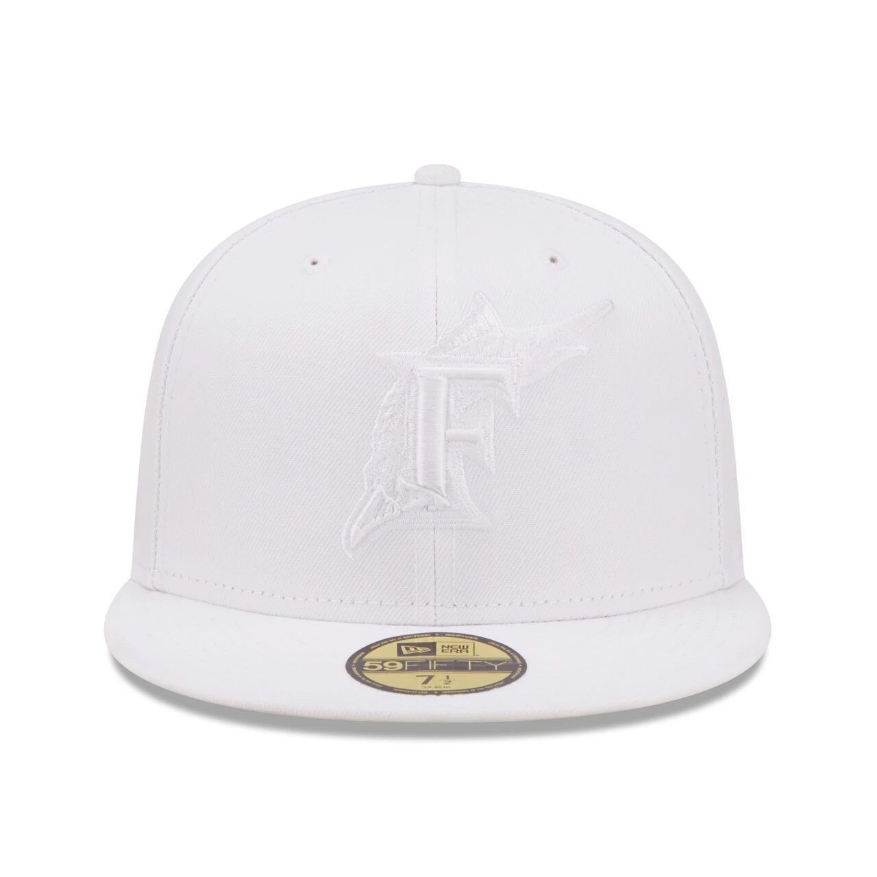 Men's Miami Marlins New Era White On White 59FIFTY Fitted Hat - Image 2