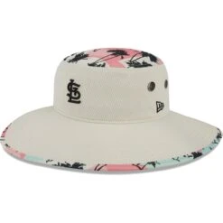 Men's St. Louis Cardinals New Era Natural Retro Beachin' Bucket Hat